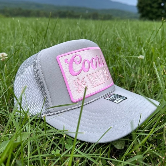 NEW PINK COORS SnapBack / trucker hat- Pink and gray patch hat - Picture 3 of 4